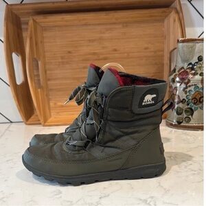 Sorel Women's Heeled Boots in Olive and Red